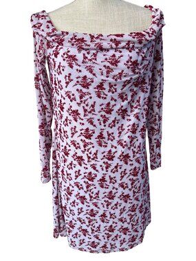 NWT Tinsel Town Off-Shoulder Red Floral Long-Sleeve Dress XL
